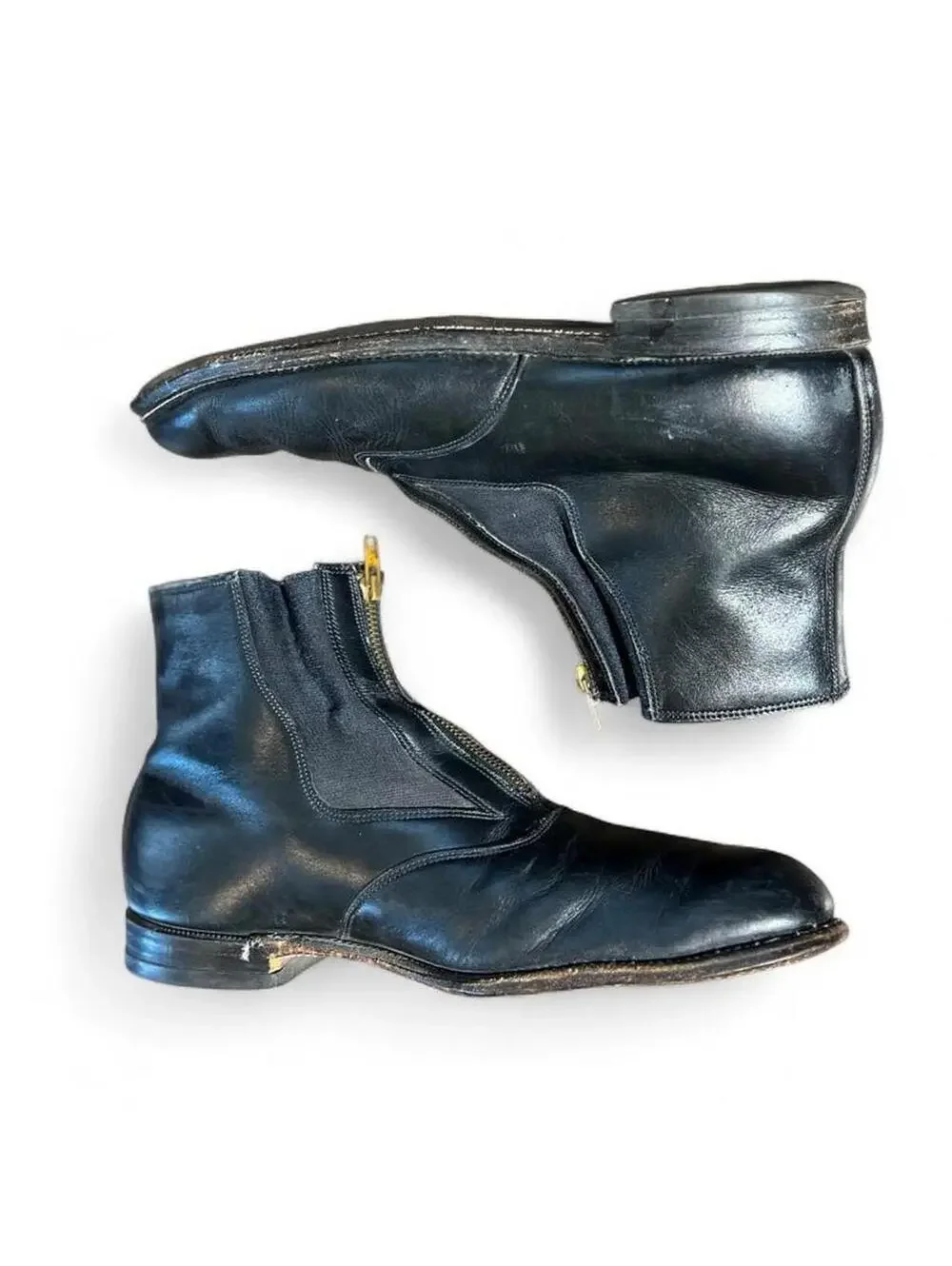 1960s A.M. Kroop & Sons Equestrian BLK Leather Riding Boots